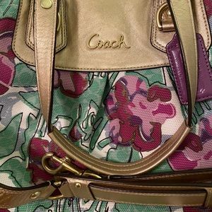 Coach Ashley floral canvas with wristlet